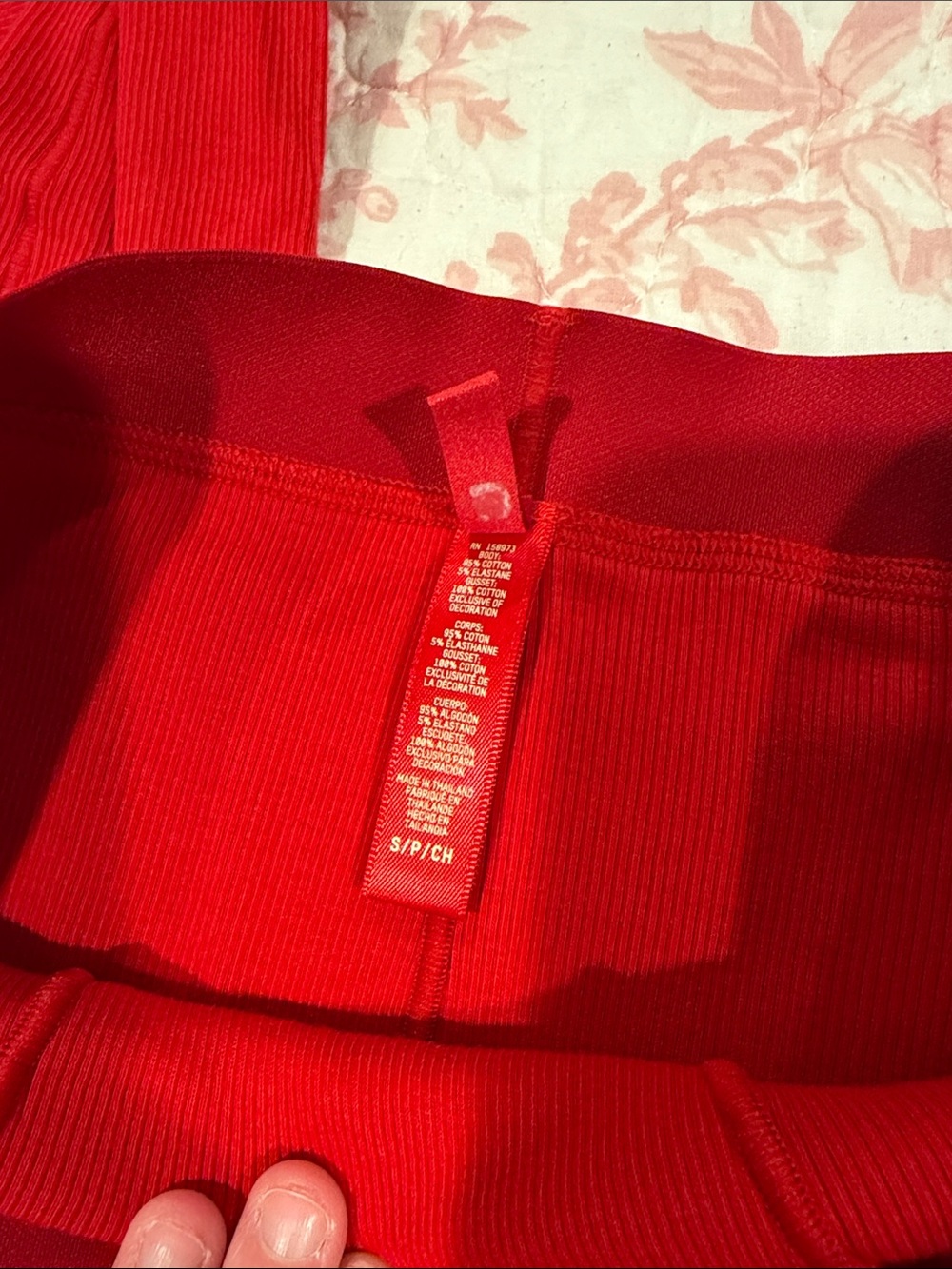 Skims Red Ribbed Henley Track Top & Jogger Shorts Set - Picture 2 of 3
